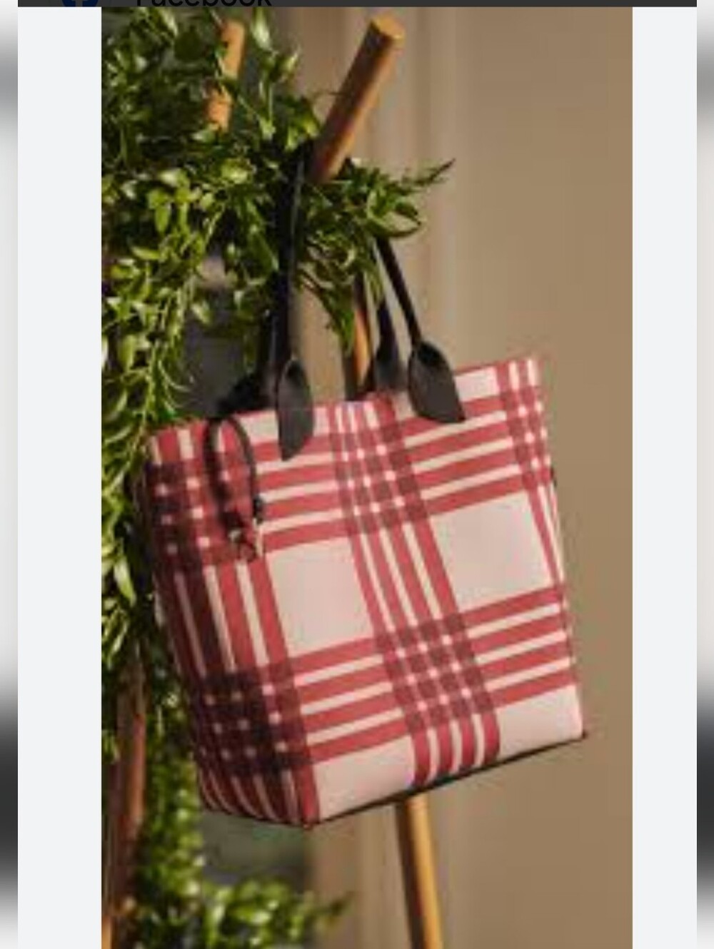 Rothy's plaid reversible tote